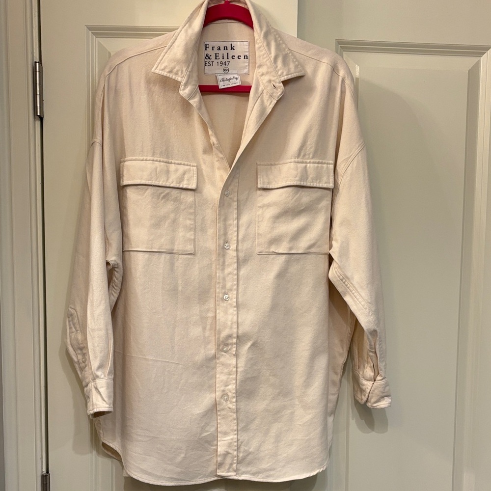 Frank & Eileen McLoghlin ivory/ecru Button-Up flannel Shirt XS/S